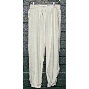 Kyoyo White Fleece Drawstring Jogger Lounge Pants Size XL So Soft Comfy Fluffy